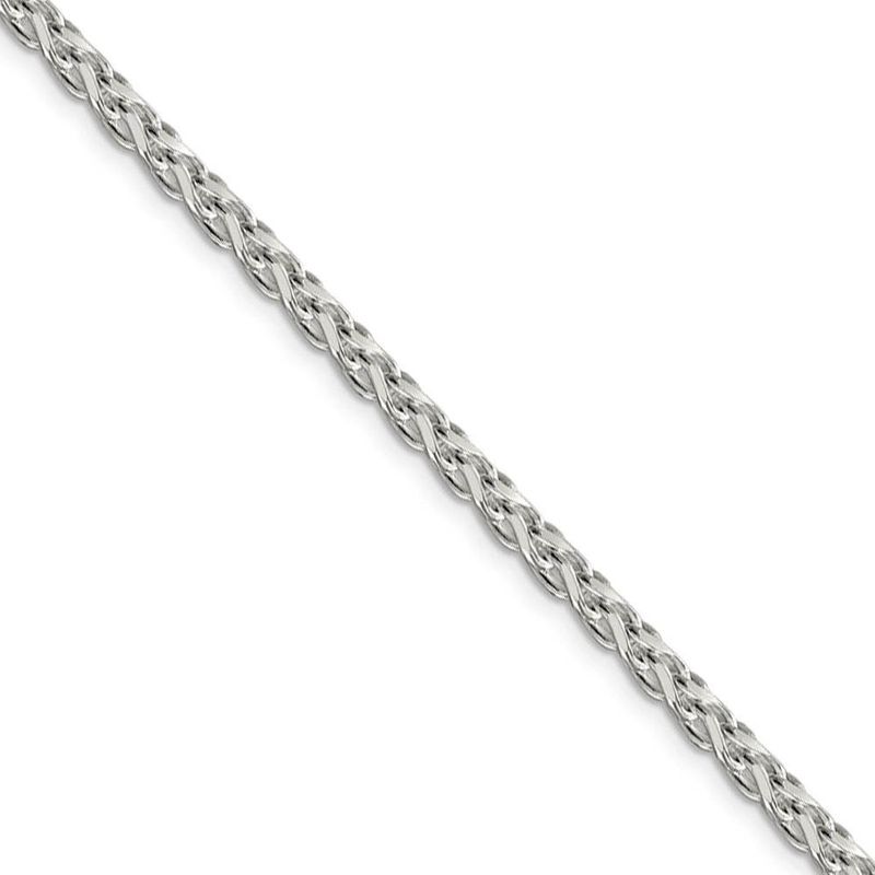 3.5mm Sterling Silver D/C Solid Round Spiga Chain Necklace, 24 Inch